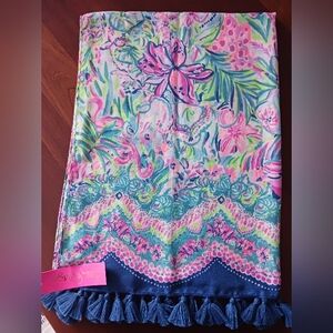 Lilly Pulitzer Resort Scarf Lilly's Favorite Things Blue/pink/teal NWT